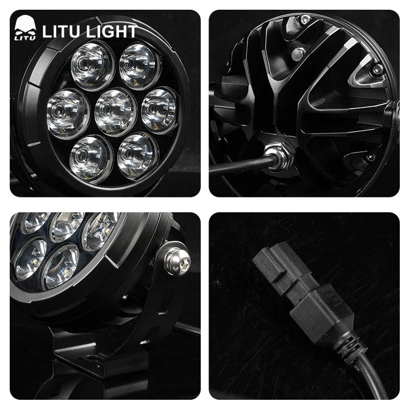LED Motorcycle Spot Lamp 4.5 Inch 70W LED Driving Lights for Moto Off-Road Truck Tractor 4x4 Work UTV Auxiliary Headlight